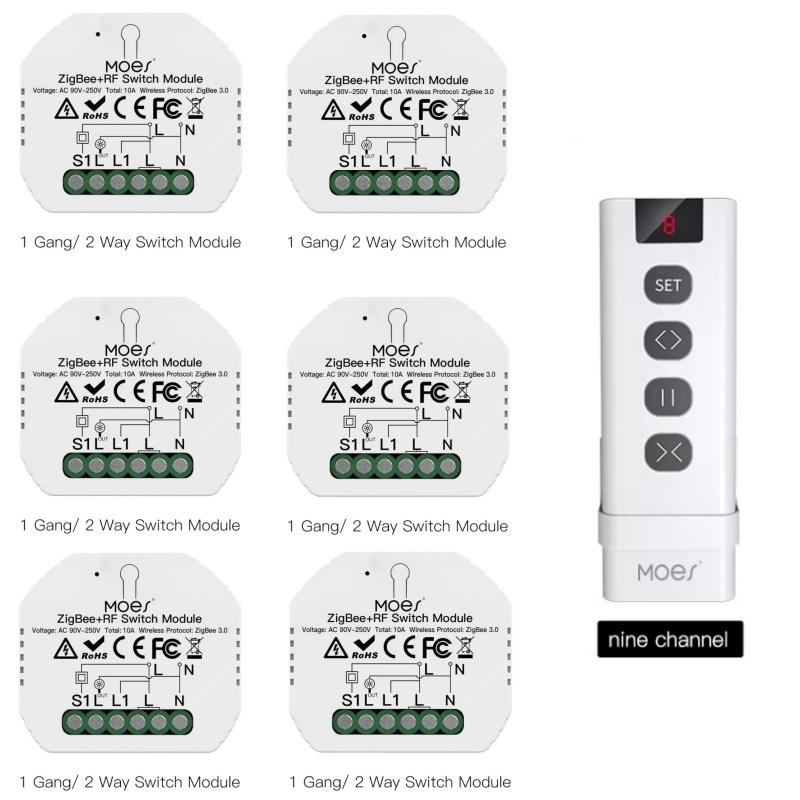 MOES Smart RF ZigBee 3.0 DIY Switch Module Tuya Smart Life App Remote Control Works Alexa Google Home Assistant Voice Controller