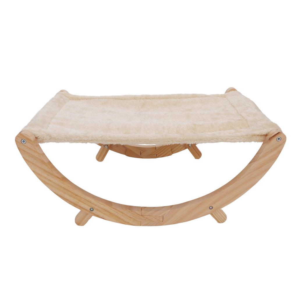 Wooden Cat Hammock Foldable Removable Breathable Slip Resistance Elevated All Seasons Cat Swing Bed