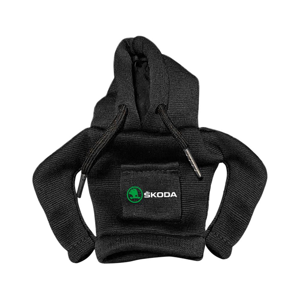 AEA1 1pcs Hooded Sweatshirt Car Gear Shift Knob Cover Gear Stick Protector For Skoda Fabia Superb Kodiaq Scala Karoq Kamiq VRS Yeti