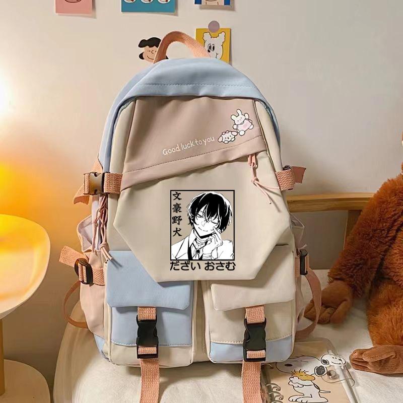 Wenhao Wild Dog Peripheral Printed Backpack Large Capacity Student Personalized School Bag