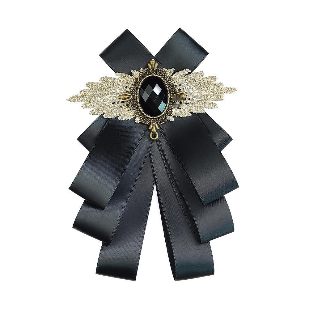 Men's High-End Wedding Bow Tie & Lapel Flower - Double Layer British Trendy Collar Accessory for Formal Suit & Business Shirt