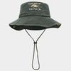 Mode Sommer Frühling Outdoor Bestickter Fischerhut Damen Wollen Mich Fische Fürchten Mich Breiter Rand Sonnenhut zum Angeln Wandern Panama Hut