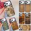 Mayan Calendar Wood Pattern Phone Case For Apple iPhone 17 Air 16E 15 14 Plus 13 12 11 Pro Max Mini Funda Cover