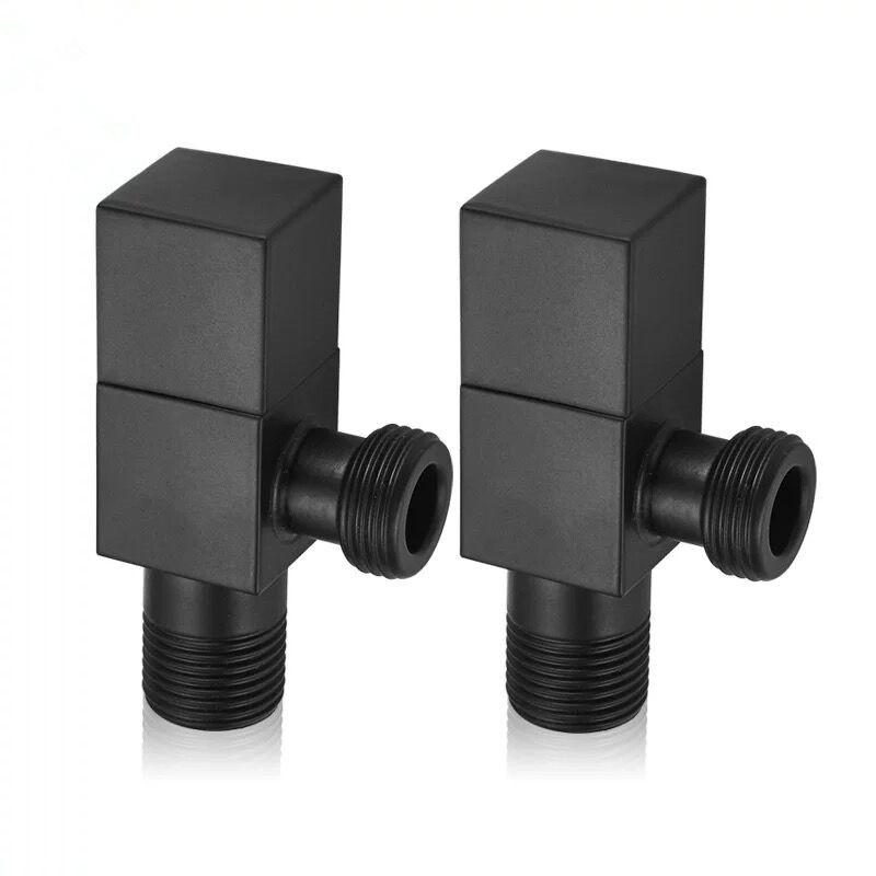 Tuqiu Brass Angle Valve Water Control Valve Brushed Gold Corner Valve Bathroom Tap Water Valve 1/2*1/2 Brass Black Angle Valves