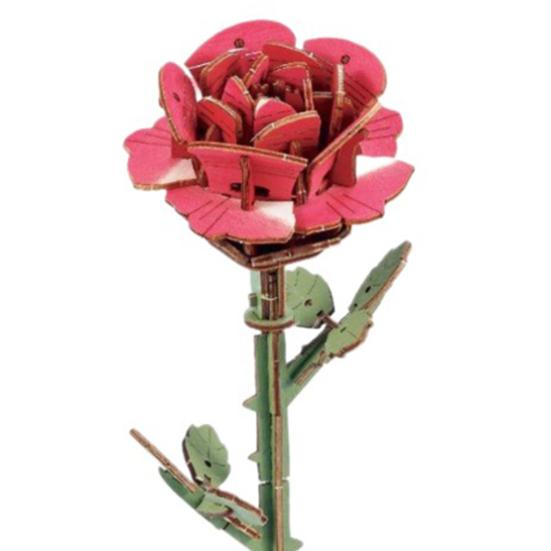 3D Wooden Flower Puzzle Kit for Adults DIY Botanical Bouquet Building Set Wood Sunflower/Rose Floral Craft Kit for Stress Relief Housewarming Gifts