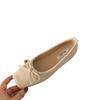 French Bow Red Flat Shoes Grandma Shoes Spring and Autumn One-pedal Lazy Shoes Gentle Single Shoes Retro Women's Shoes