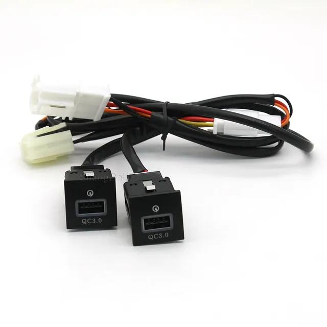 Car USB Charger PD Quick Charge QC3.0 Phone Charging Adapter Outlet Button For Volkswagen Golf 6 Jetta 5 MK6 Scirocco 2006-2012