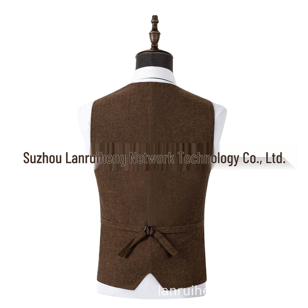 Men's Herringbone Business Casual Vest - British Style Hot Seller