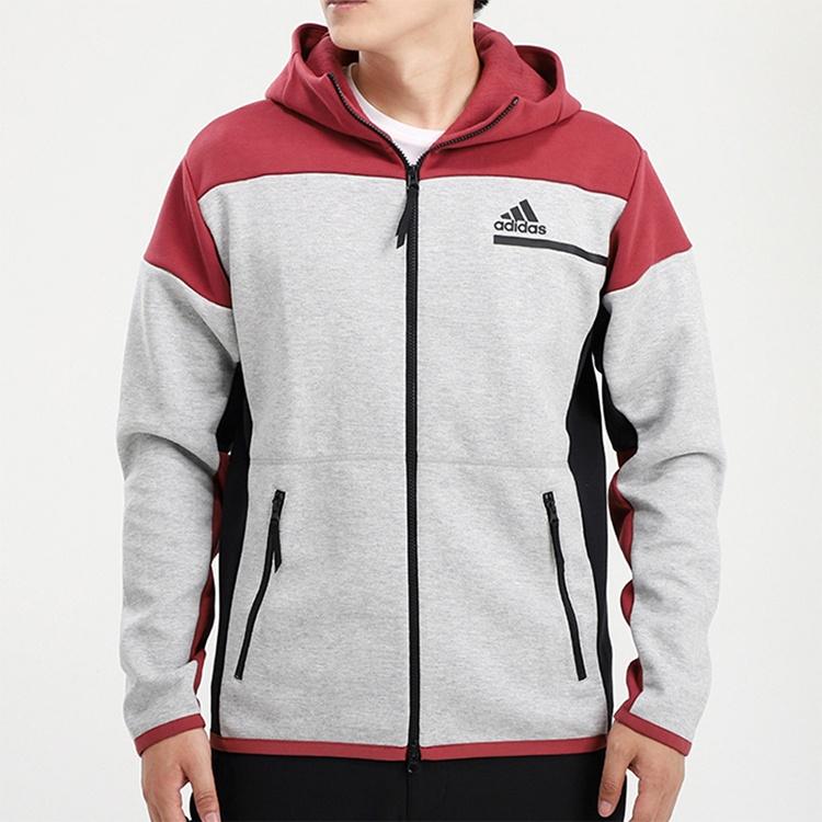 adidas Zne Fz Sports Colorblock Hooded Jacket light grey Men's GM6536