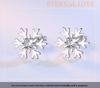 S999 Reinsilber Schneeflocke Zirkon Ohrstecker, Koreanischer Stil Weihnachten Damenmode, Exquisiter Nischenschmuck