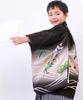 Age Kimono and Hakama Patterned Helmet Black Black [KYOETSU] [Kyouetsu] Boys' Shichi-Go-San (7-5-3) Ceremony, 5, Set, ((13) - + Stripe)