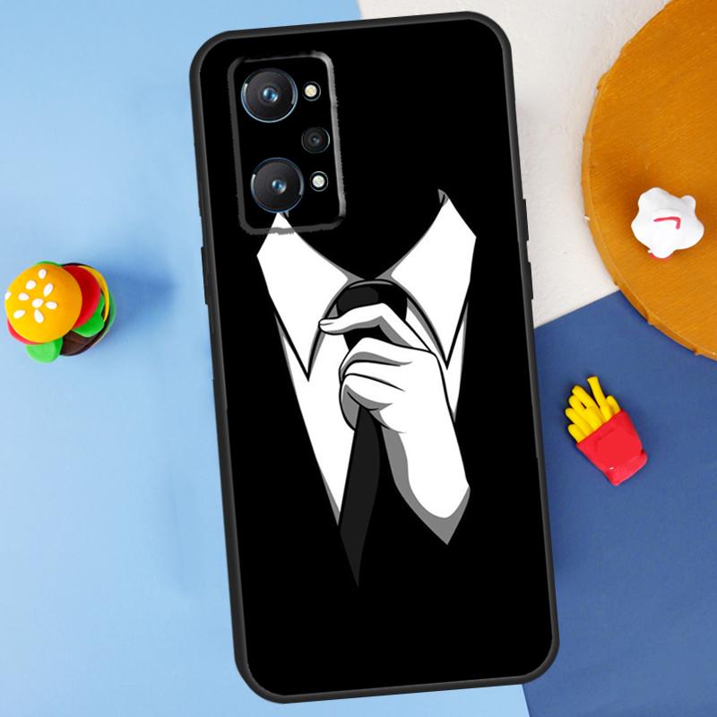 Man Suit Shirt Tie For Realme GT7 Pro GT 6T 6 5 C67 C61 C55 C53 C51 C21Y C25S C75 10 11 12 13 14 Pro Plus Case