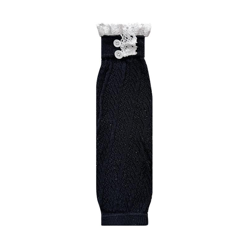 

Women s Lace Floral Thin Leg Warmers: Spring/Summer Slimming Slouchy Boot Covers One Size чорний