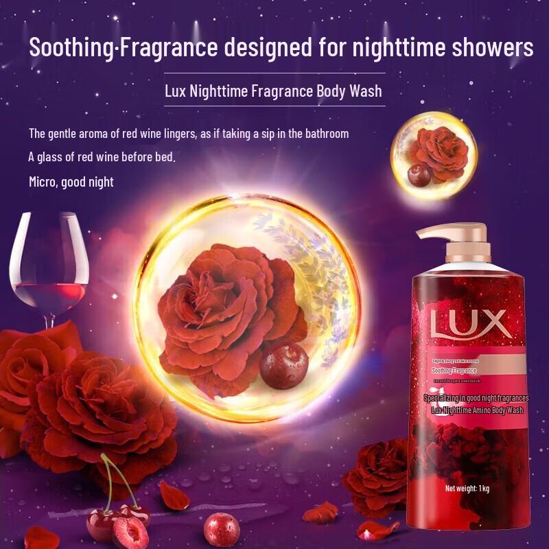 Lux Essential Oil Body Wash with Tipsy Red Wine Scent