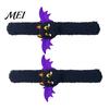Spooky Costume Accessories for Adults 2 Pcs Halloween Slap Bracelets, Plush Pumpkin, Bat, Ghost, Black Cat Soft Fabric Snap Wristbands Bands