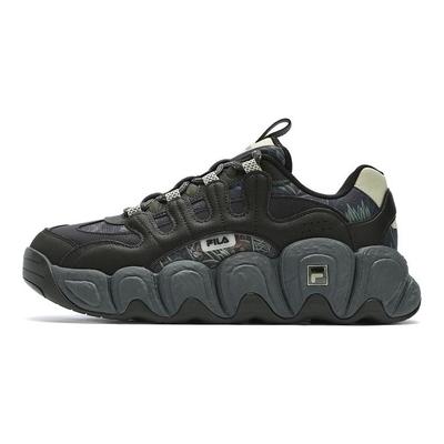 Croissant Comfortable Versatile Durable Low-Top Running Shoes Men Sneaker Black Green F12M441121FRB