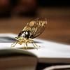 Hollowed-out Cicada Figurine Mini Vintage Insect Sculpture Micro Landscape Figurine  Tabletop Decor