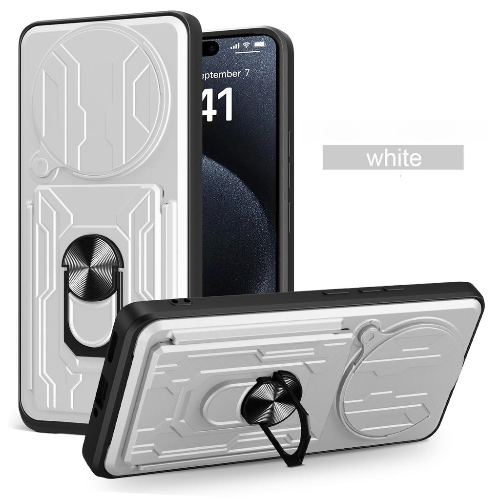 For Redmi Note 14 Pro+ Pro Plus/Redmi 14C/14R A4 A3 4G A3X Car Mounted Magnetic Rotating Ring Holder Card Slot Phone Case Shell