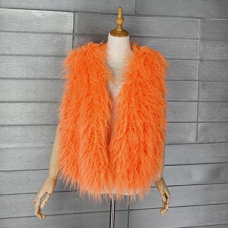 Autumn Winter Eco-Friendly Fur Women's Vest Artificial Fur Lamb Wool Warm Sleeveless Coat Clothing