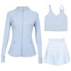 LULU Women's Activewear Set: Tennis Skirt, Stand-up Collar Jacket & Y-back Vest 