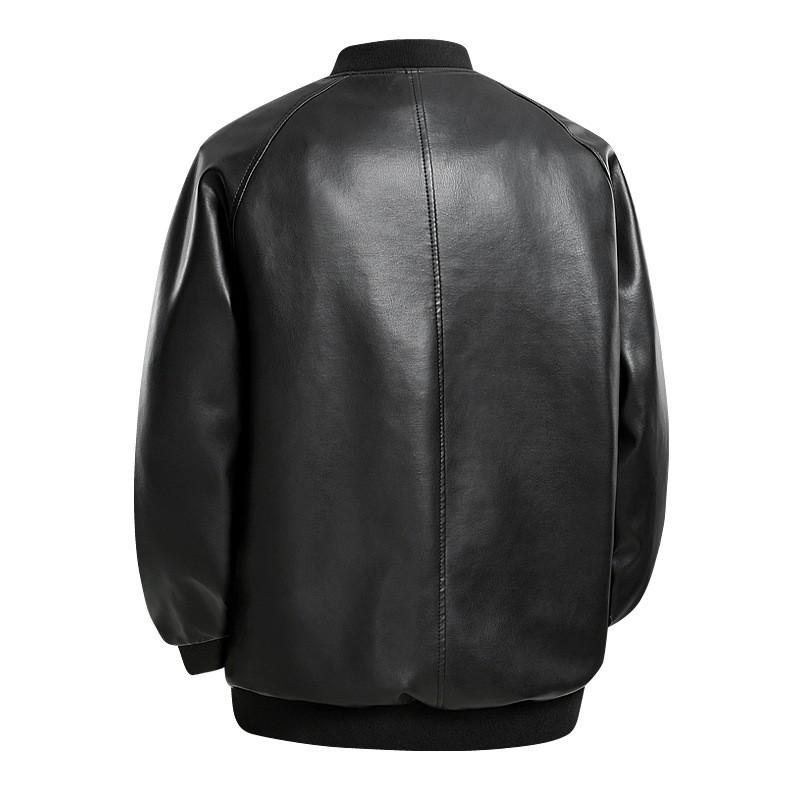 Herren Plus Size PU-Lederjacke Lässige Winddichte Oberbekleidung Urbaner Stil