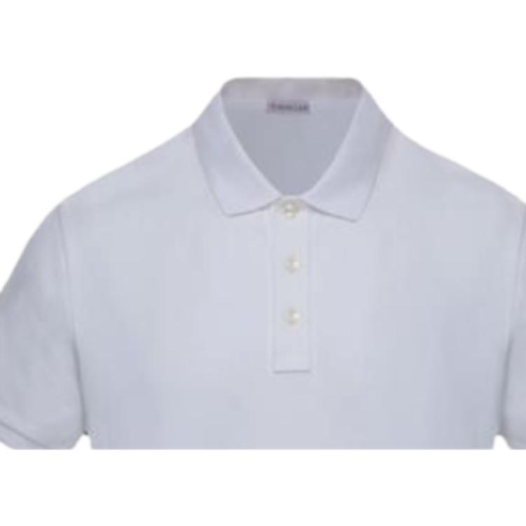 Moncler Minimalist Short Sleeve Polo Shirt Men tops Ivory 0918A7051084556001