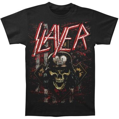 Herren Slayer Zerkratzte Flagge 2018 Tour T-Shirt Schwarz