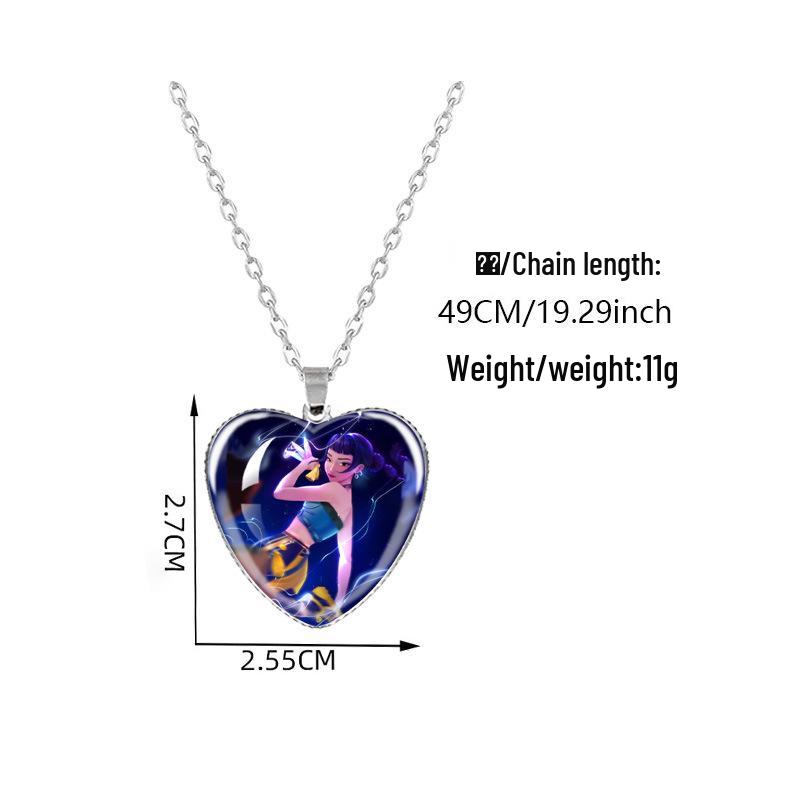 Kpop Demon Hunters Peach Heart Necklace: Anime-Inspired Jewelry for Fans