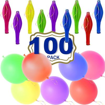 100Pcs Punch Balloons with Elastic Bnad Shake Clap Fitness Balloon Kids Toys Thicken Fun Balls  Birthday Party Decoration