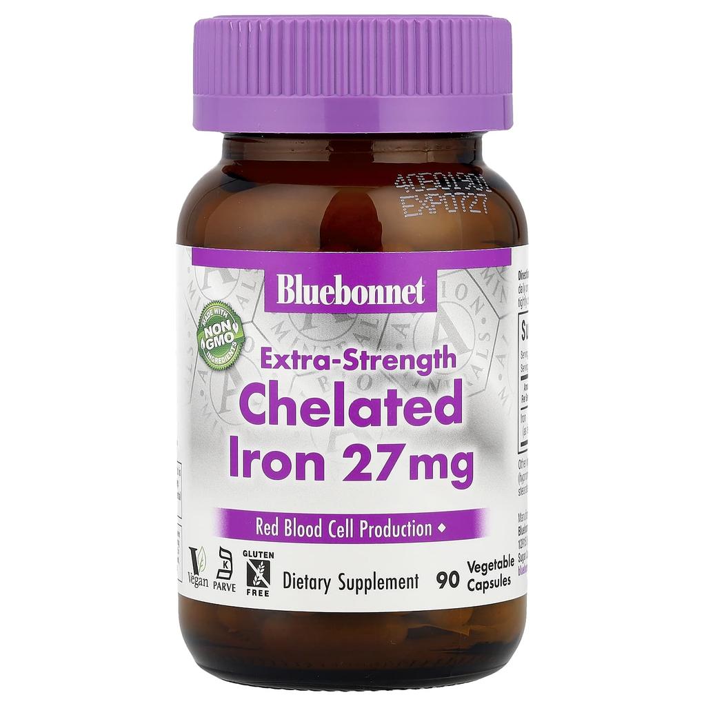 Extra Strength Chelated Iron, 27Mg, 90 Veggie Caps