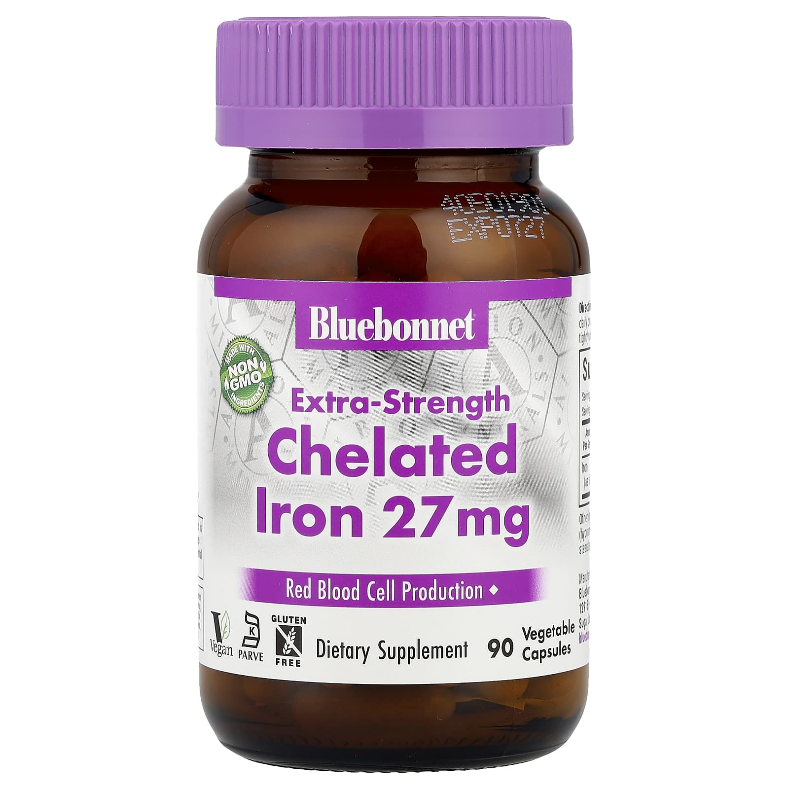 

Extra Strength Chelated Iron, 27Mg, 90 Veggie Caps
