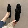 Sequins Round Toe Slip-on Women's Flat Shoes 2025 Summer Trend Social Chic and Elegant Low Price 39 Ladies Footwear Promotion