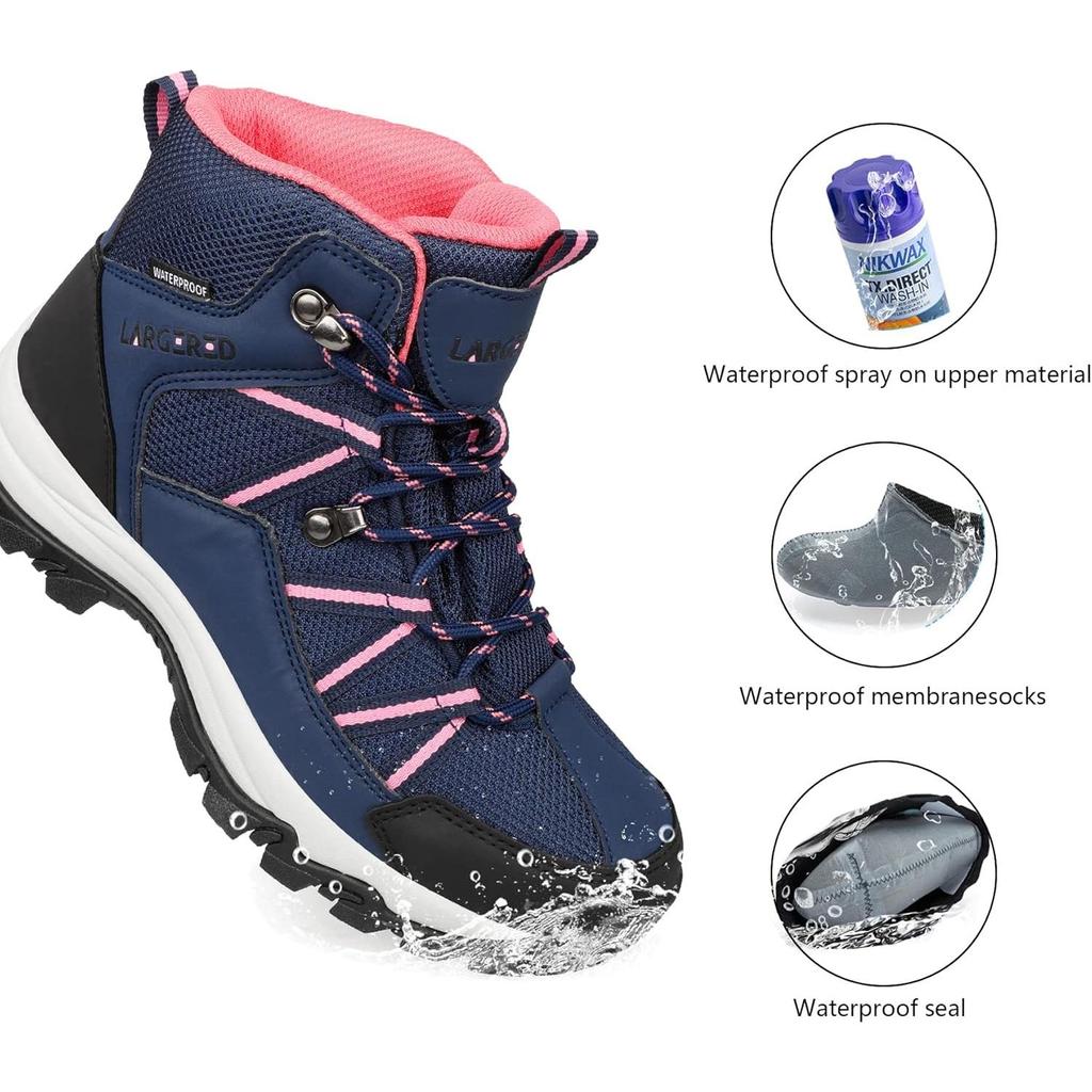LARGERED Women's Waterproof Lightweight Trekking Hiking Boots Non-Slip Breathable Outdoor Shoes Winter Size 37-42 EU