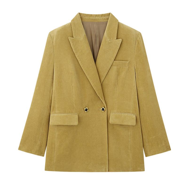 Pre-sale Retro Corduroy Suit Jacket for Women - Spring & Autumn Collection Medium