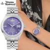 Used Vivienne Westwood Vivienne Westwood Watch Women Ladies Women's Little Camberwell VV311PPSL Purple Analog Calendar Stainless Steel Bracelet