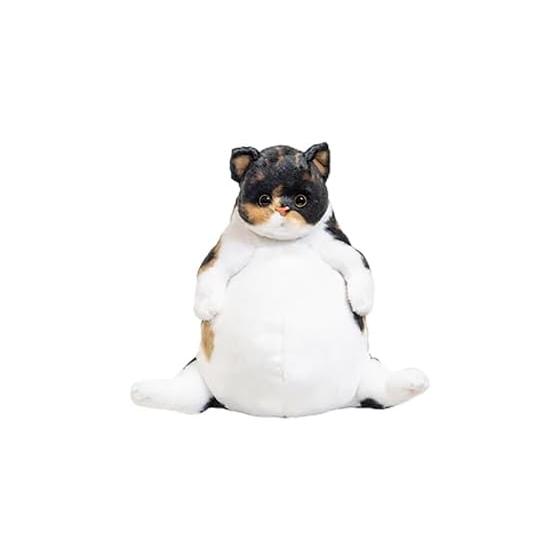Pukupuku Round Cat Plush Toy Cute Cat Amethyst Calico Cat Brown Tabby Approx. 33cm (Brown Tabby)