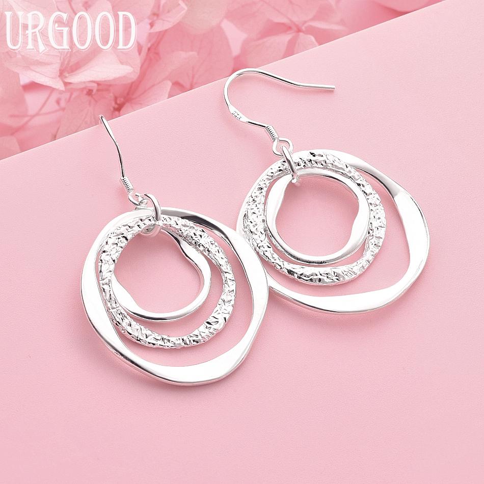 925 Sterling Silver Fashion Hoop Earrings Wedding Jewelry