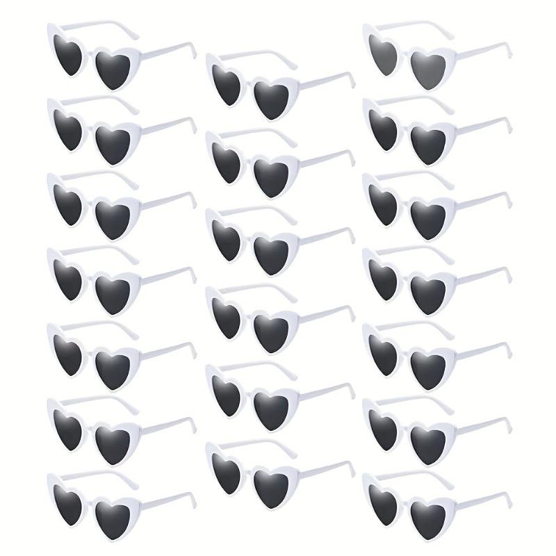 20 White Heart-shaped Glasses Women's Only Retro Bachelor Party and Wedding Party Accessories Suitable for Birthdays Parties
