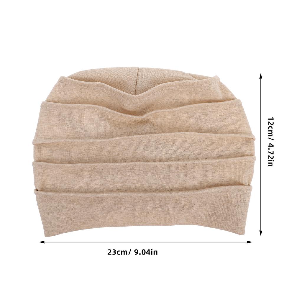 Muslim Cotton Chemo Turban Head Wrap Cap Night Sleep Hat Soft Pleated Beanie Headwear for Women Hair Loss Comfort