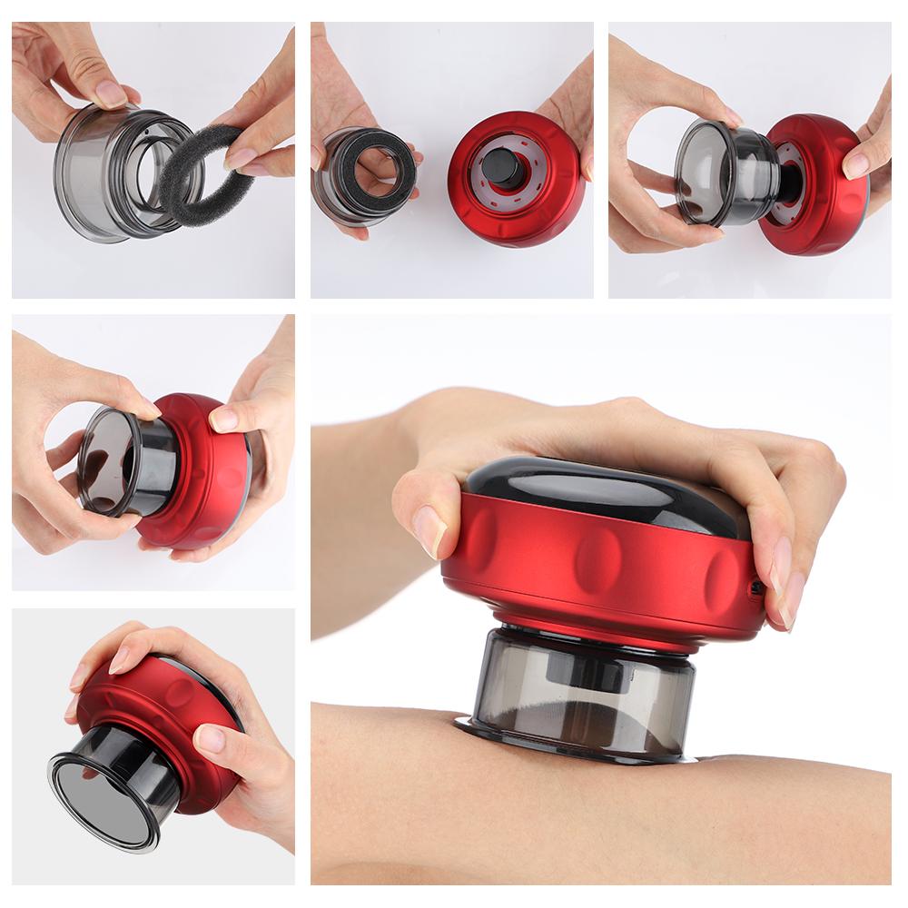 Intelligent Vacuum Cupping Massage Device 6/12 Gear Electric Heating Scraping Suction Cups Physical Fatigue Relieve Health Guasha Cans