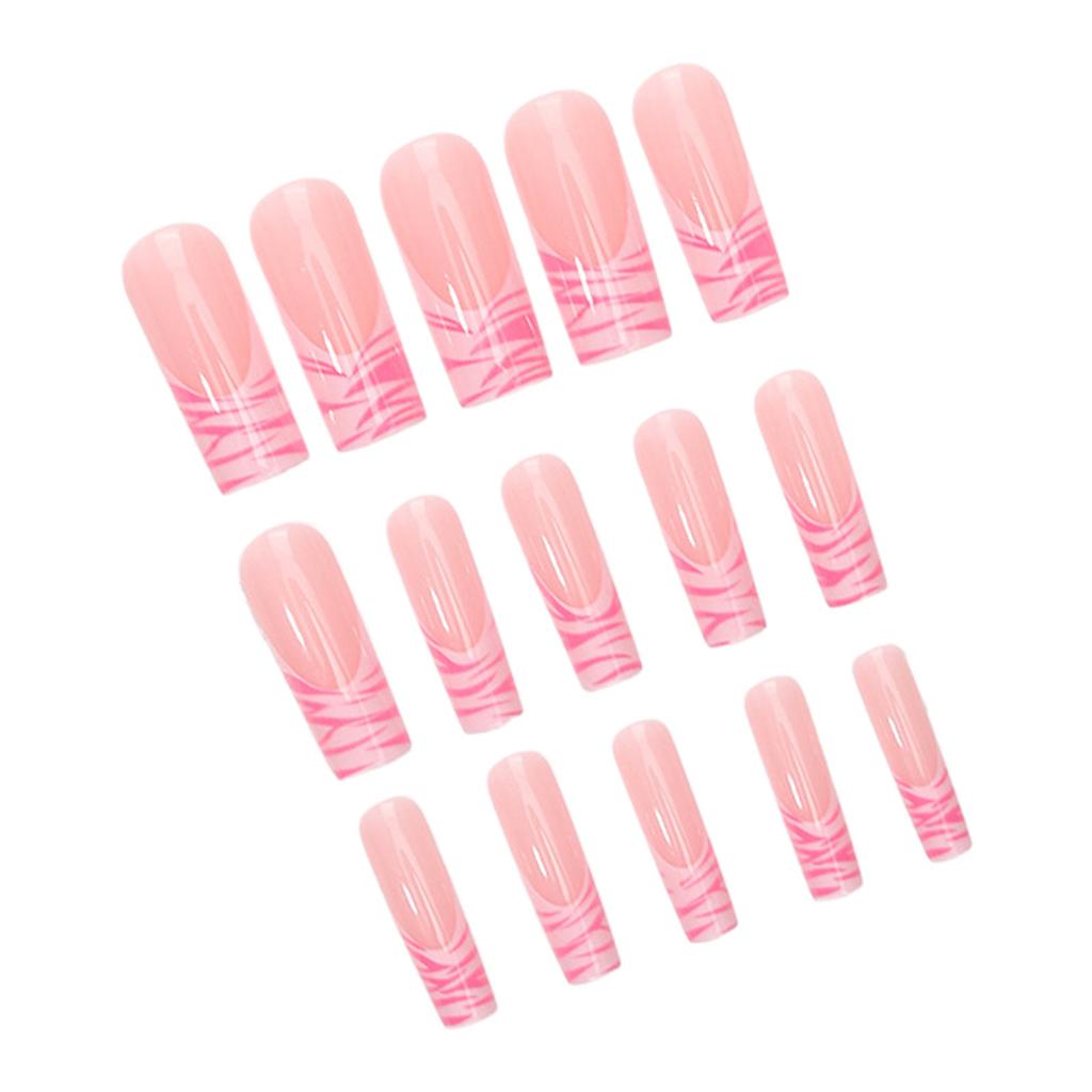 French Mid-Length False Nails 24 Pieces Lightweight Comfortable Wear For Parties And Daily Use