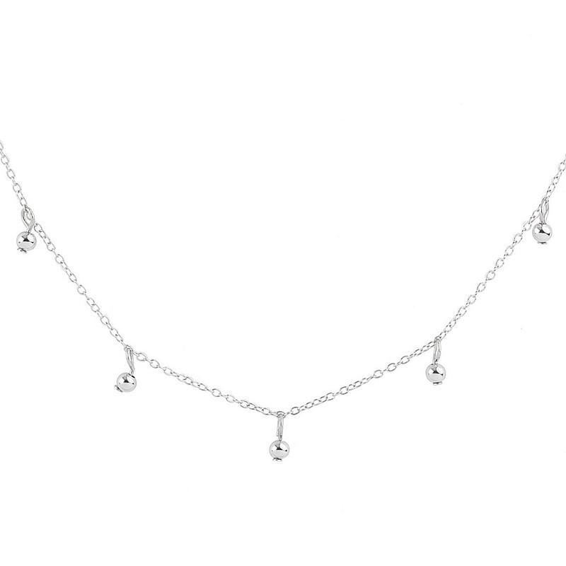 New Product Fashion Trend Korean Version Small Fresh Personalized Collarbone Chain Ins Style, Simple Copper Bead Pendant Necklace