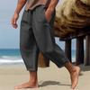 2025 Men's Casual Summer Cotton Linen Drawstring Capri Pants