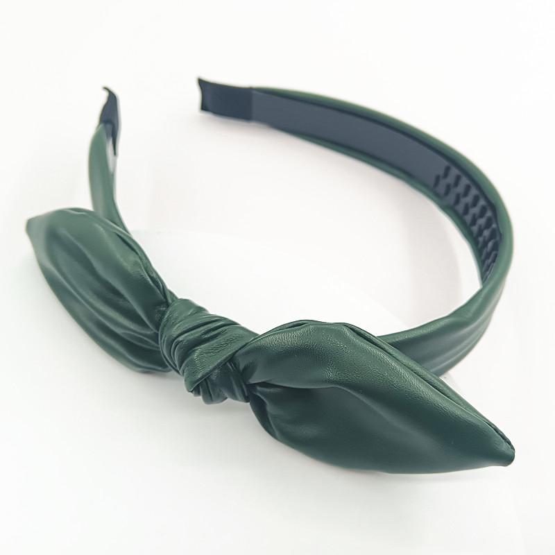 

Женские Девочки Армейский Зеленый Цвет Синтетическая Кожа Бант Завязанные Повязки на Голову для Дам Вечеринка Шоппинг Ободки Зубчатый Головной Обруч