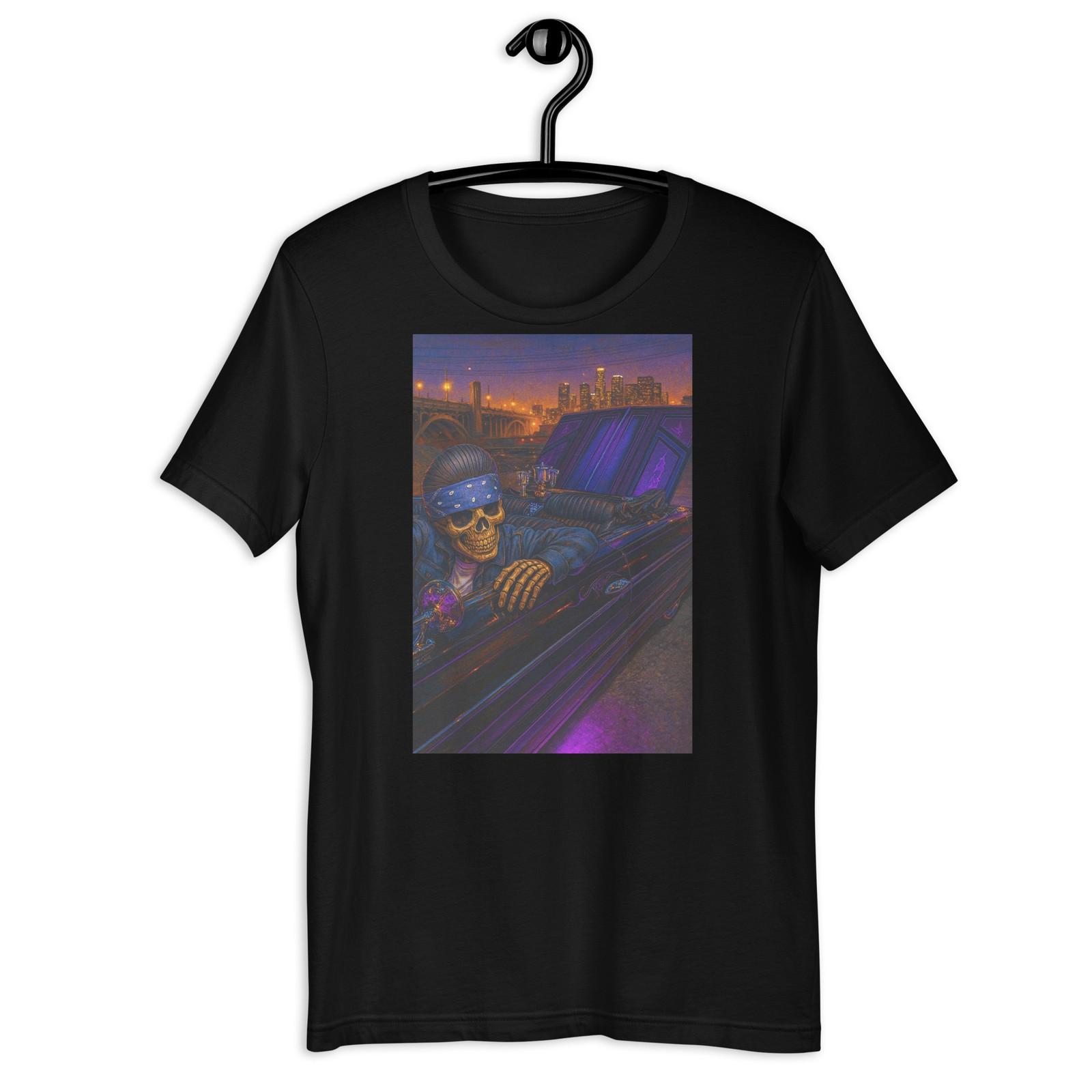 Lowrider Skull Night Ride Chicano Street Car Graphic Tee S