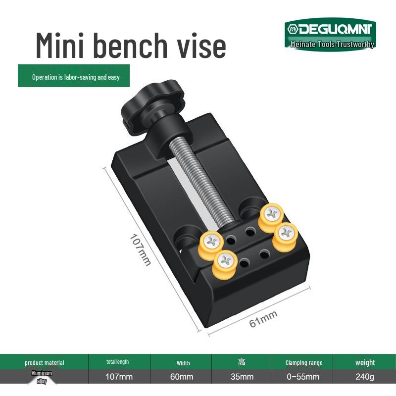 Aluminum Mini Bench Vise Pliers for Clamping Nuts and Grinder Fixtures