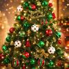 42Pcs/Set Creative Christmas Tree Balls Shiny Xmas Baubles Durable Christmas Ball Showcase