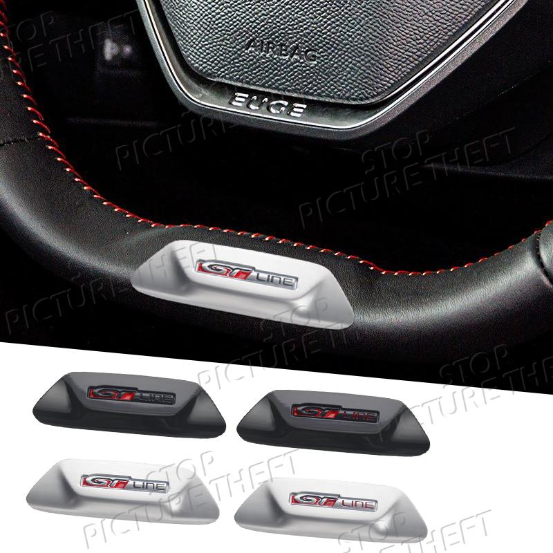 GT Line Logo For Peugeot 508 208 5008 4008 3008 RC CC 3D Metal Badge Decal Car Steering Wheel Emblem Sticker Accessories