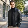 Futing Men's Genuine Sheepskin Goose Down Leather Jacket