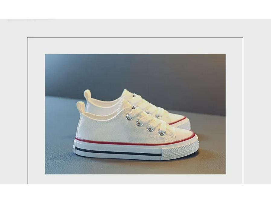 Kinder Low-Top Canvas Sneakers 2024: Frühlingsweiß und Bonbonfarben für Jungen, Mädchen und Eltern